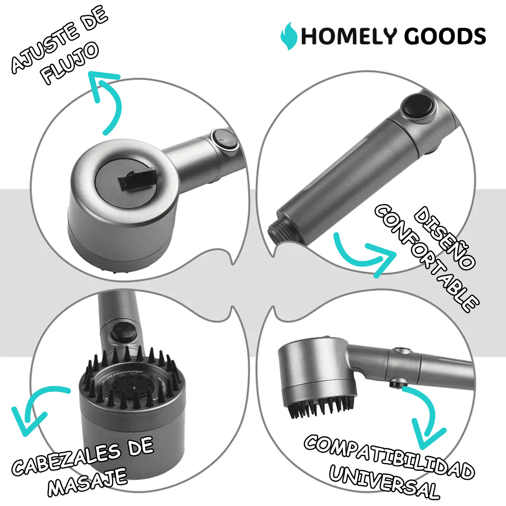 FlowSwitch™ | Cabezal de Ducha 3 en 1